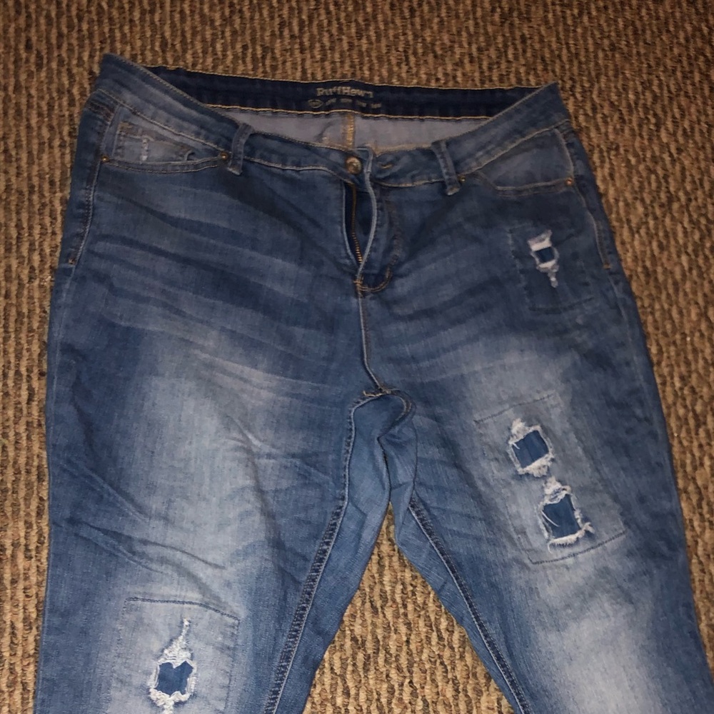 Ripped RiffHewn cuffed ankle Jeans